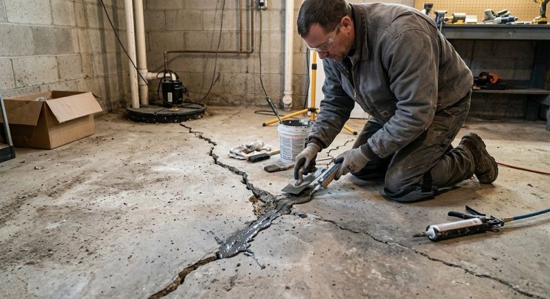 Cracked Basement Floor Repair in Greensboro, NC