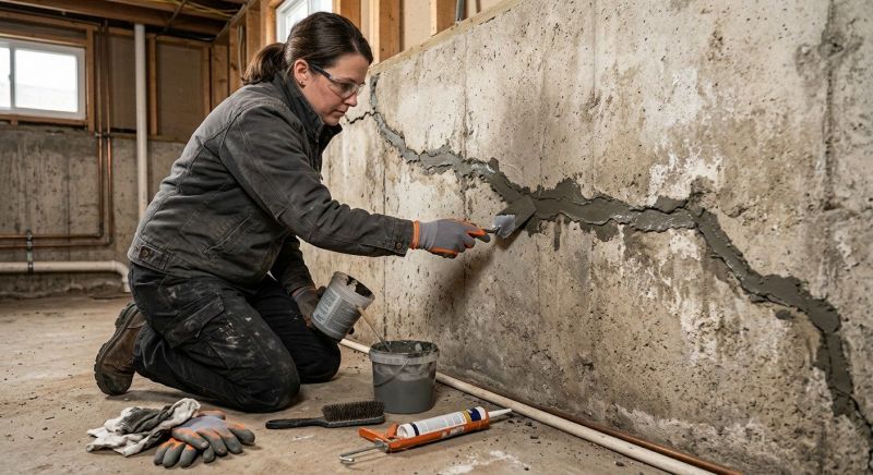 Cracked Basement Floor Repair in Greensboro, NC
