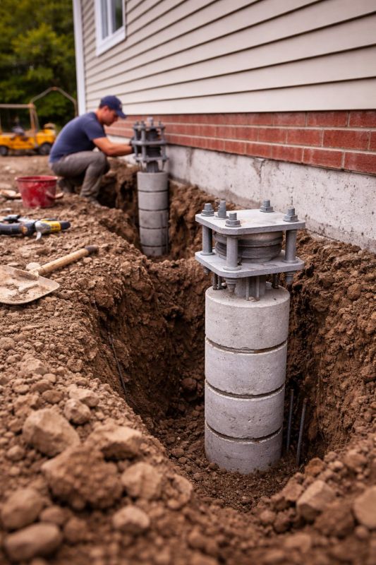 Helical Piers Installation in Greensboro, NC