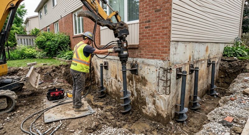 Helical Pile Installation in Greensboro, NC
