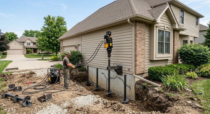 Helical Pile Installation in Greensboro, NC