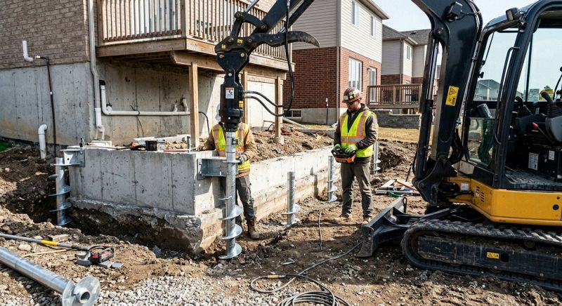 Helical Pile Installation in Greensboro, NC