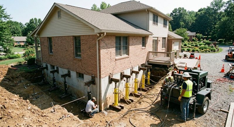Sinking Foundation Lifting in Greensboro, NC