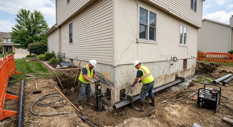 Sinking Foundation Repair in Randleman, NC