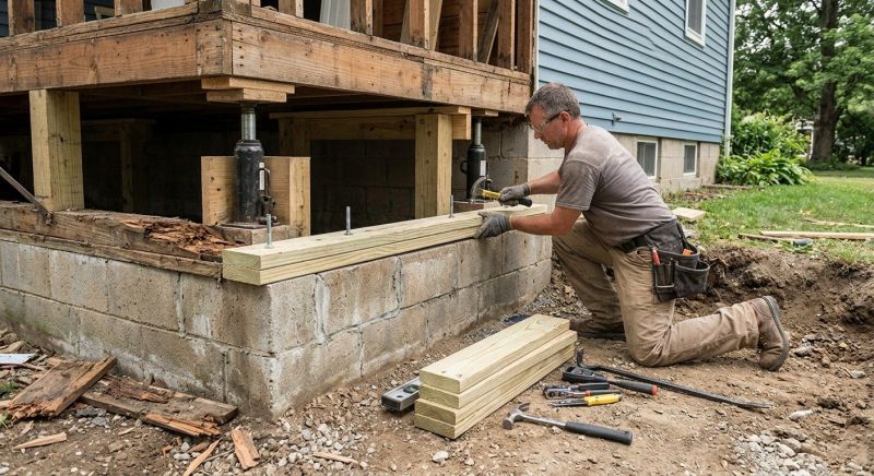 Sinking Foundation Repair in Rockingham County, NC